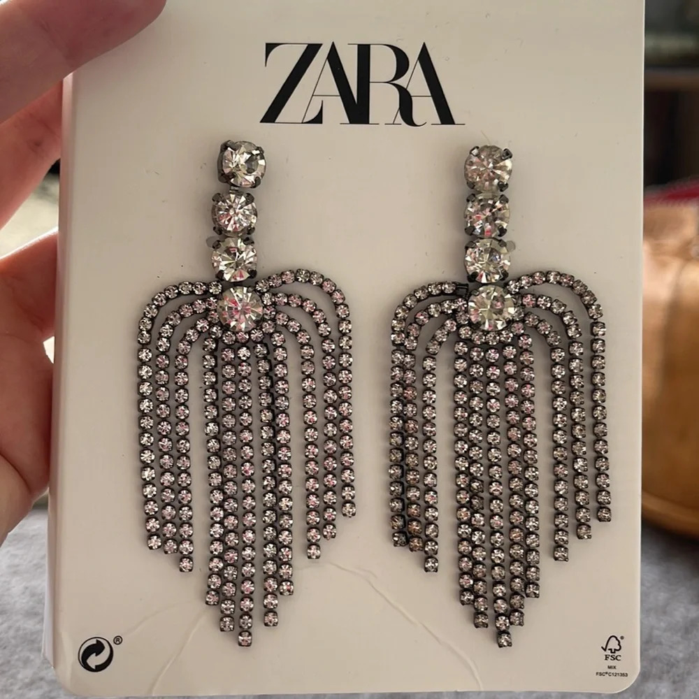 ZARA NWT Blogger’s Fav Sparkly Earrings. - Picture 1 of 11